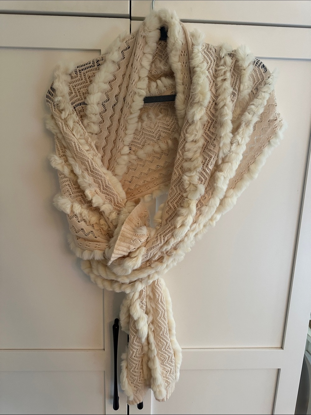 The Cashmere Project scarf with rabbit fur